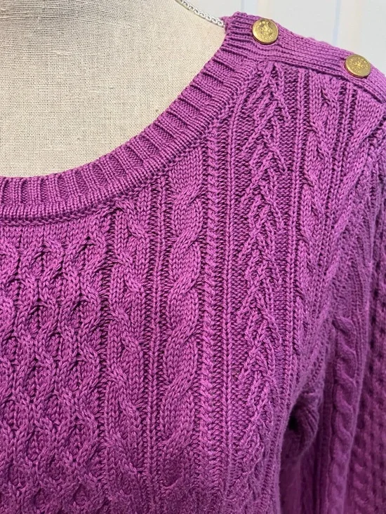Tommy Hilfiger Women's Bright Purple Sweater - Picture 5 of 6